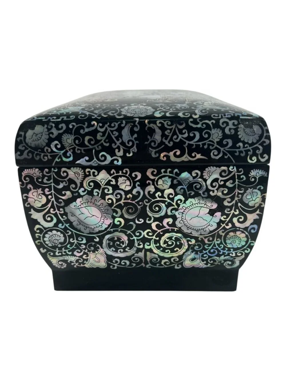 Vintage Abalone Inlay Jewelry Box, Deer Motif Keepsake Chest, Wedding Gift Decor